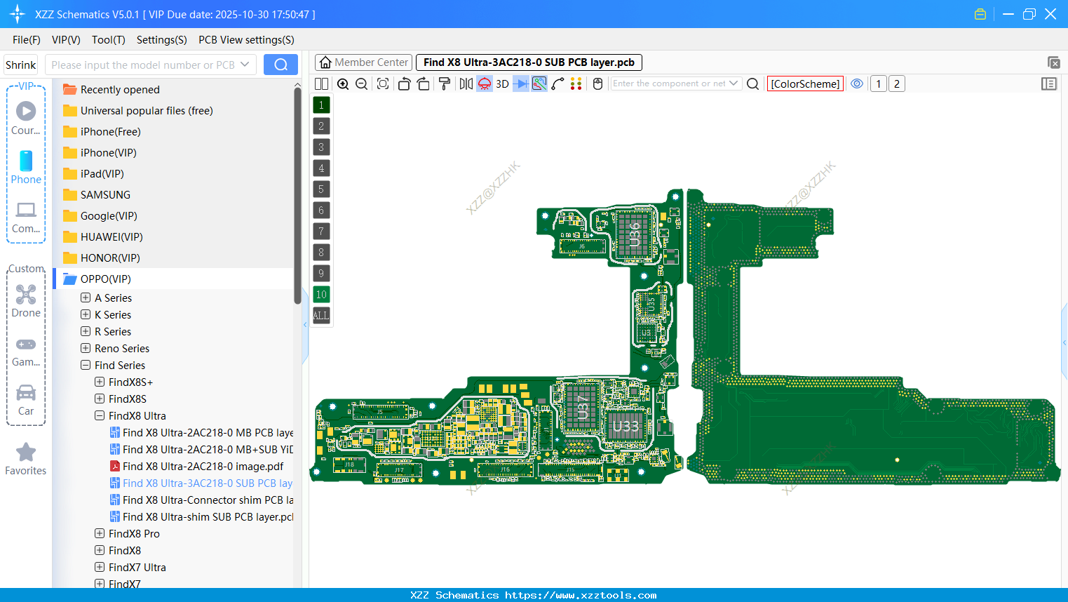 Find X8 Ultra-3AC218-0 SUB PCB Layer